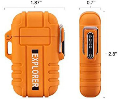 Exquisite Men Cigarette Cigar Usb Lighter Pocket Lighter(Orange)