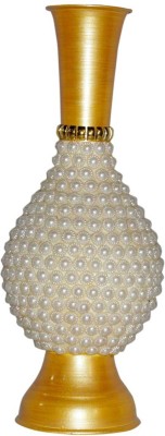 Procyon Iron Vase(12 inch, Gold, White)