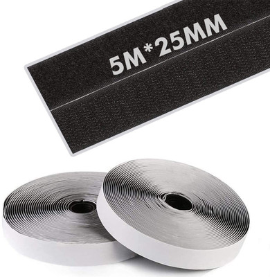 jamunesh Self Adhesive Hook Tape & Self Adhesive Loop Tape Stationary, Household Purposes Stick-on Velcro(Black)