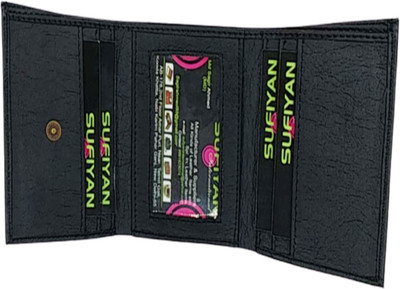 SAGIRON Men Trendy Black Artificial Leather Wallet(9 Card Slots)