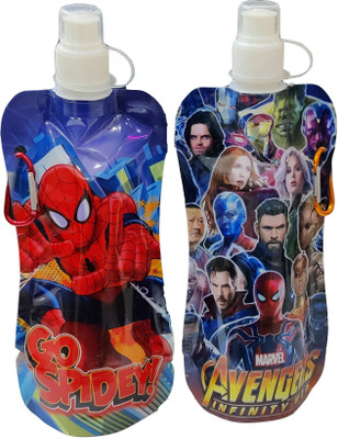 Dhinchak Pichku foldable bottles 280 ml Water Bottles(Set of 2, Blue, Red)