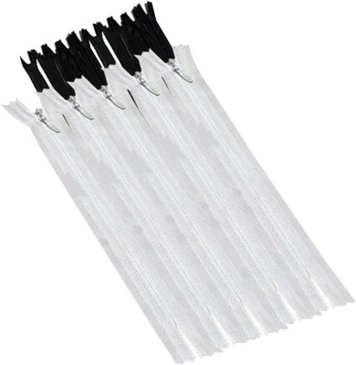 Lucknow Crafts Only Black and white Tailoring Concealed Long Zips for Pants, Palazzo, Dresses, 15-inch/43 cm Black, White Nylon Invisible Zipper