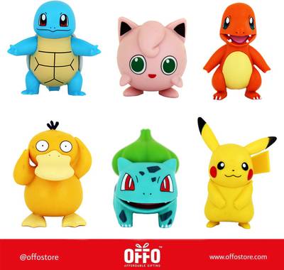 OFFO Pokémon Action figures set of 6 [7-8 cm] For Home Decors, Office Desk and Study Table