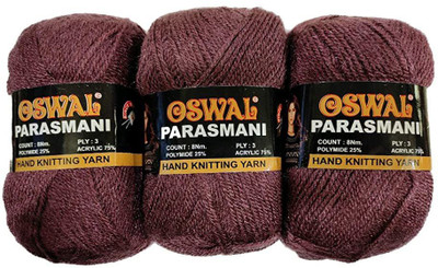 JEFFY Oswal parasmani Wool Hand Knitting Soft Fingering Crochet Hook Colour (100GMS Each) 400GMS Shade no.27