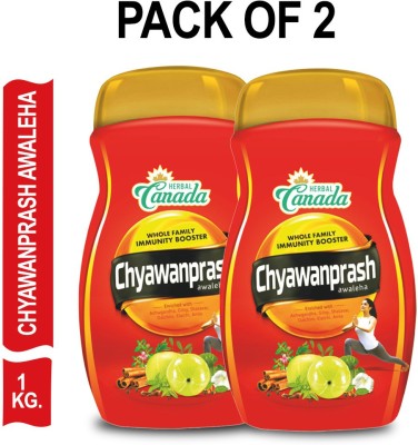 Herbal Canada Chyawanprash 1KG (Pack of 2) | Build Strength & Stamina | Enriched with 54 + Herbs(Pack of 2)