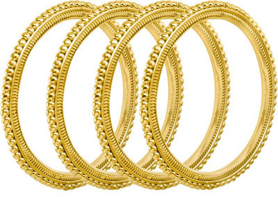 Jewelopia Metal, Alloy Gold-plated Bangle Set(Pack of 4)