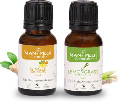 The Mani Pedi Essentials Combo of Ginger and Lemongrass Essentials Oils Pack of 2(30 ml)