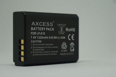 Axcess LP-E10 7.4v 1220mAh Lithium-ion  for Canon T3 Rebel T5 Rebel T6 Rebel T7 Rebel T100 1100D 1200D 1300D 1500D 2000D 3000D 4000D Camera   Battery