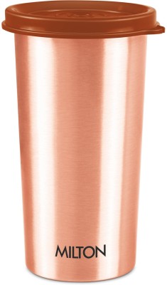 MILTON Copper Drinking Water Tumbler with Lid, 1 Piece, Copper (Lid Colour May Vary) 480 ml Bottle(Pack of 1, Copper, Copper)