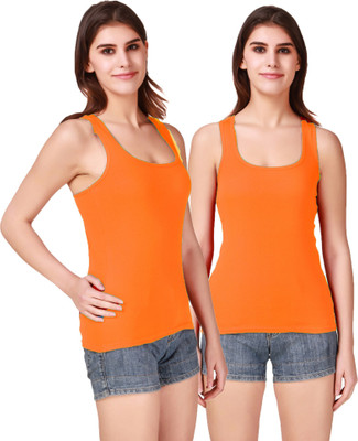 17.Hills Casual Solid Women Orange Top
