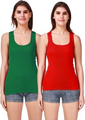 17.Hills Casual Solid Women Red, Green Top