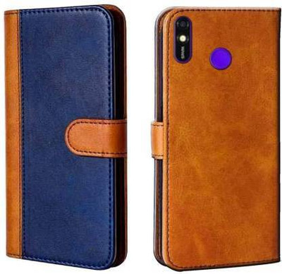 SCAMPY Flip Cover for Tecno Spark Go Plus(Blue, Brown, Camera Bump Protector, Pack of: 1)
