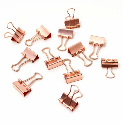 VAJIN Gold Medium Metal Binder Clip(Set of 40, Rose Gold)
