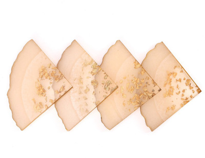DULI Triangle Reversible Resin Coaster Set(Pack of 4)