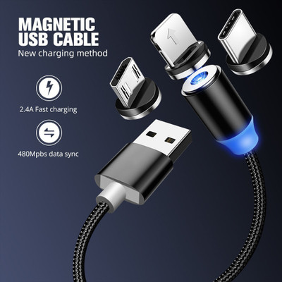 IMMUTABLE Magnetic Charging Cable 1.5 A 3 m 376 3 in 1(Compatible with MOBLE PHONE, Black)