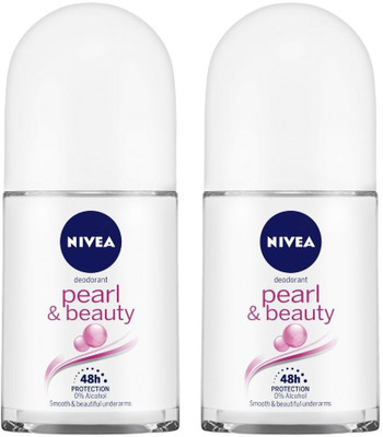 NIVEA Pearl And Beauty Deodorant Roll-on – For Women Deodorant Roll-on – For Women (100 Ml, Pack Of 2) For Rs. 235 @ 53% off