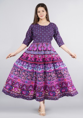 Drashti Textiles Anarkali Gown(Purple)