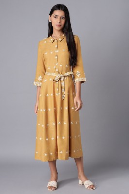 W Women A-line Yellow Dress