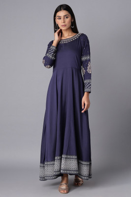 W Women Maxi Dark Blue Full Length Dress