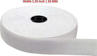 Lucknow Crafts Elastic Thread and Cord White Elastic(25 m)