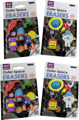 Paper Bear ER00273 Non-Toxic Eraser(Set of 4, Multicolor)