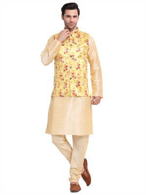 kraft india Men Kurta Churidar Ethnic Jacket Set