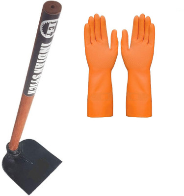 JCT AGRICO SET OF 2 GARDEN TOOL SHOVEL AND SPADE WITH GARDEN RUBBER GLOVES COMBO Garden Tool Kit(2 Tools)