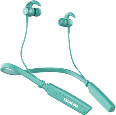 TECHFIRE Fire 500v2 Neckband hi-bass Wireless Bluetooth headphone Bluetooth Headset(Green, In the Ear)