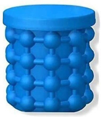 SWISS WONDER 1 L Plastic, Silicone IX®-91-SX-Space Saving Ice Cube Maker Ice Bucket(Blue)