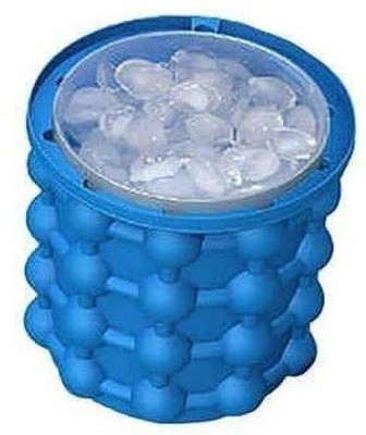 SWISS WONDER 1 L Plastic, Silicone IVX™-157-HY-Ice Cup Maker Mold, Ice Holder Ice Bucket(Blue)