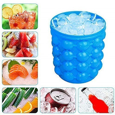 SWISS WONDER 1 L Plastic, Silicone IVX™-250-HY-Silicone Ice Cube Maker for Home Ice Bucket(Blue)