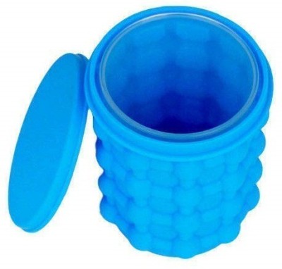 SWISS WONDER 1 L Plastic, Silicone XI™-99-DC-Ice Cube Maker Bucket Tray Ice Bucket(Blue)