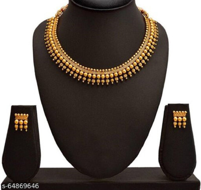FASHION JEWELERY BAZAAR Copper Gold-plated Gold Jewellery Set(Pack of 1)