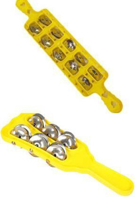 Radha YELLOW BIG AND SMALL MANJIRA COMBO PACK OF 2 Kartal Instrument