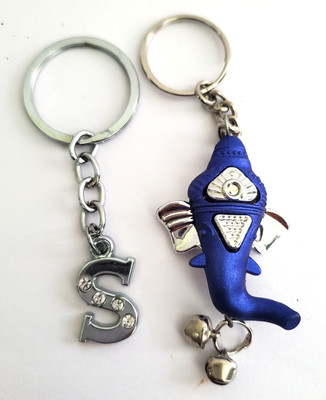 ShopTalk Lord Ganesha With Alphabet Letter S Key Chain