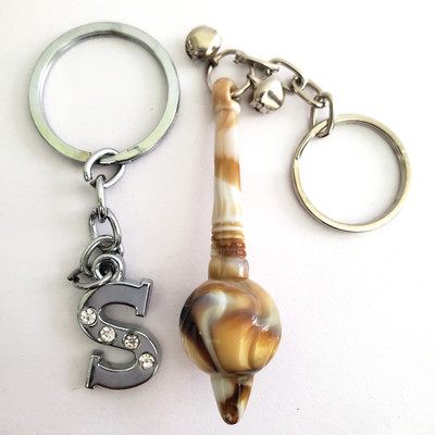 ShopTalk Marble Finish Lord Hanuman Gada With Alphabet Letter S Key Chain