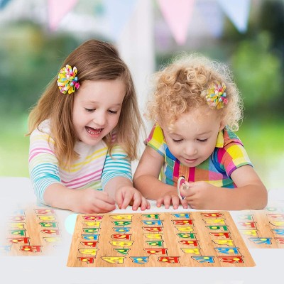 Plus Shine Educational and Learning Hindi Varnmala Puzzles Toy Consonants Hindi Alphabet matching Early Baby brain tester Creative learning set Wooden Vaynjan Hindi Alphabets Jigsaw Puzzle with Knobs Color Learning Educational Board for Kids, , Educational Learning Wooden Puzzle Board for Kids, Chil