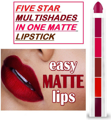 GFSU NEW MULTI SHADES OF FIVE STAR MATTE LOOK LONG LASTING LIPSTICK(Multicolor, 6 g)