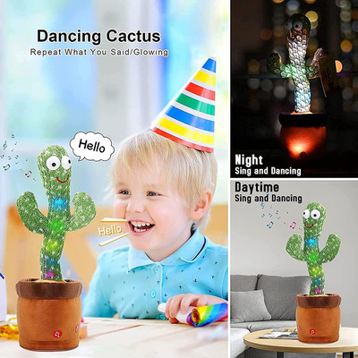 play run ™ Dancing Cactus Light Up Cactus Live Plant Toy Talking Singing Toy Decoration(Multicolor)