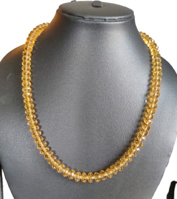 Siddka Shiny (Bronze) Golden Tyre Shape 8mm crystal short mala for woman & girl Crystal Crystal Necklace