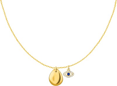 GIVA 925 Sterling Silver Golden Evil Eye Charm Necklace with Chain Zircon Rhodium Plated Sterling Silver Necklace