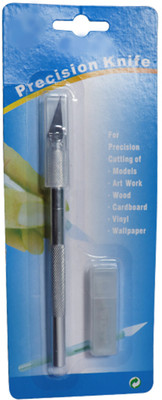 SAVARI Detail Knife pen with 5 Interchangeable Blades Metal Grip Hand-held Paper Cutter(Set Of 1, Silvar)