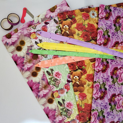 ShopTalk Paper flower 26x20 120 gsm A4 paper(Set of 15, Multicolor)