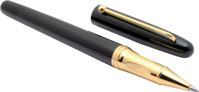 Ledos Unique 3673 Peace Shine Black & Gold With Golden Trims New Roller Ball Pen(Ink Color - Blue)