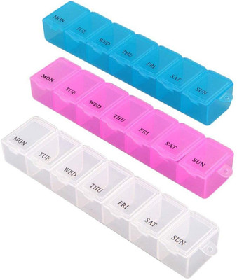 CURASIA 7 DAYS Pill Box(PINK BLUE AND WHITE)