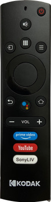 SHIELDGUARD Voice Assistant Remote Control Compatible for  Smart LED TV (Black) Kodak Remote Controller(Black)