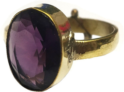 Chopra Gems Certified Amethyst (Katela) Elegant Ring for Men and Women Metal Amethyst Gold Plated Ring