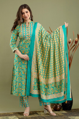 Misskurti Printed Kurta, Trouser/Pant & Dupatta Set