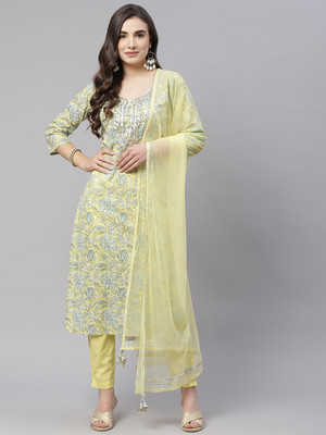 DIVENA Floral Print Kurta, Trouser/Pant & Dupatta Set