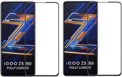ISAAK Edge To Edge Tempered Glass for Vivo iQOO Z5 5G Edge to Edge, Full Glue, 11D Tempered Glass(Pack of 2)